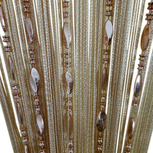 Button Beaded Door Curtain - Champagne Tassel Room Divider (39.3" x 78.5")
