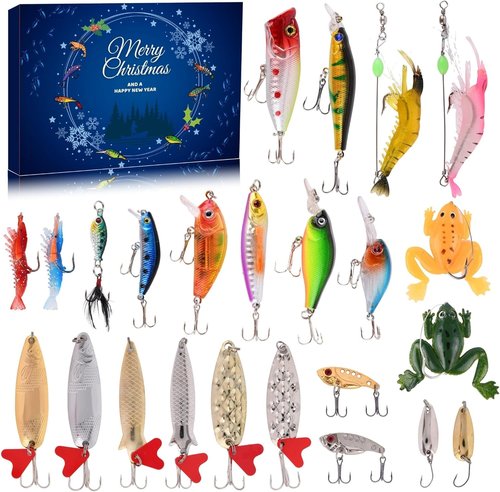 Advent Calendar Fishing Lures - 24 Days Countdown Set for Men & Boys | Perfect Christmas Gift 2025