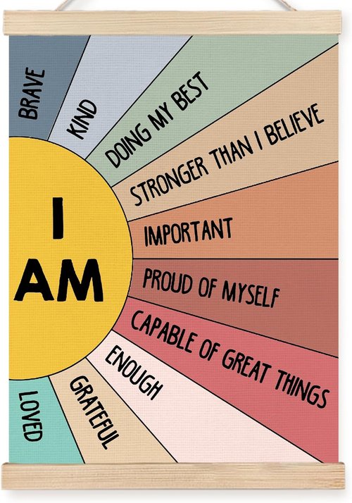 FDHSPAAM Positive Affirmations Wall Art - Motivational Decor for Therapy Offices | 12x16 Inch