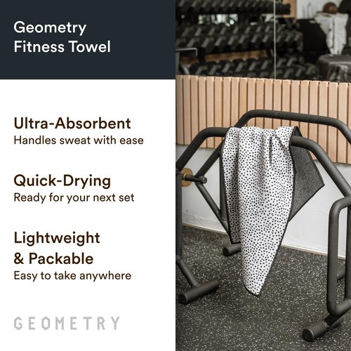GEOMETRY Gym Towels for Working Out - Compact & Quick Dry, Super Absorbent Double-Sided Microfiber Sweat Towel – Premium Microfiber for Gym - Freckles, 16" x 30", 1 Piece