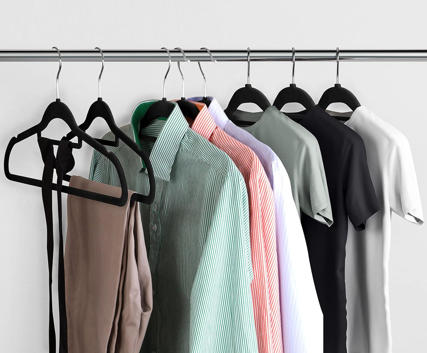 Utopia Home Velvet Hangers - 100 Pack Premium Non-Slip Slim Clothes & Coat Hangers | Heavy Duty Black