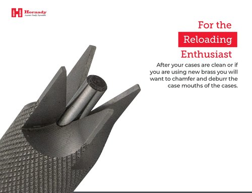 Hornady 4 Blade Outside Diameter Deburring Tool 050173 - Case Prep Reloading Tool Removes Burrs from the Case Mouths for Accurate Bullet Seating -Chamfer Tool Bit for Use with Case Prep Tools