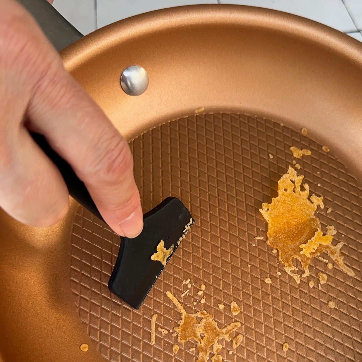 R&M Silicone Pot & Pan Scraper with Handle, Food Scraper for Cleaning