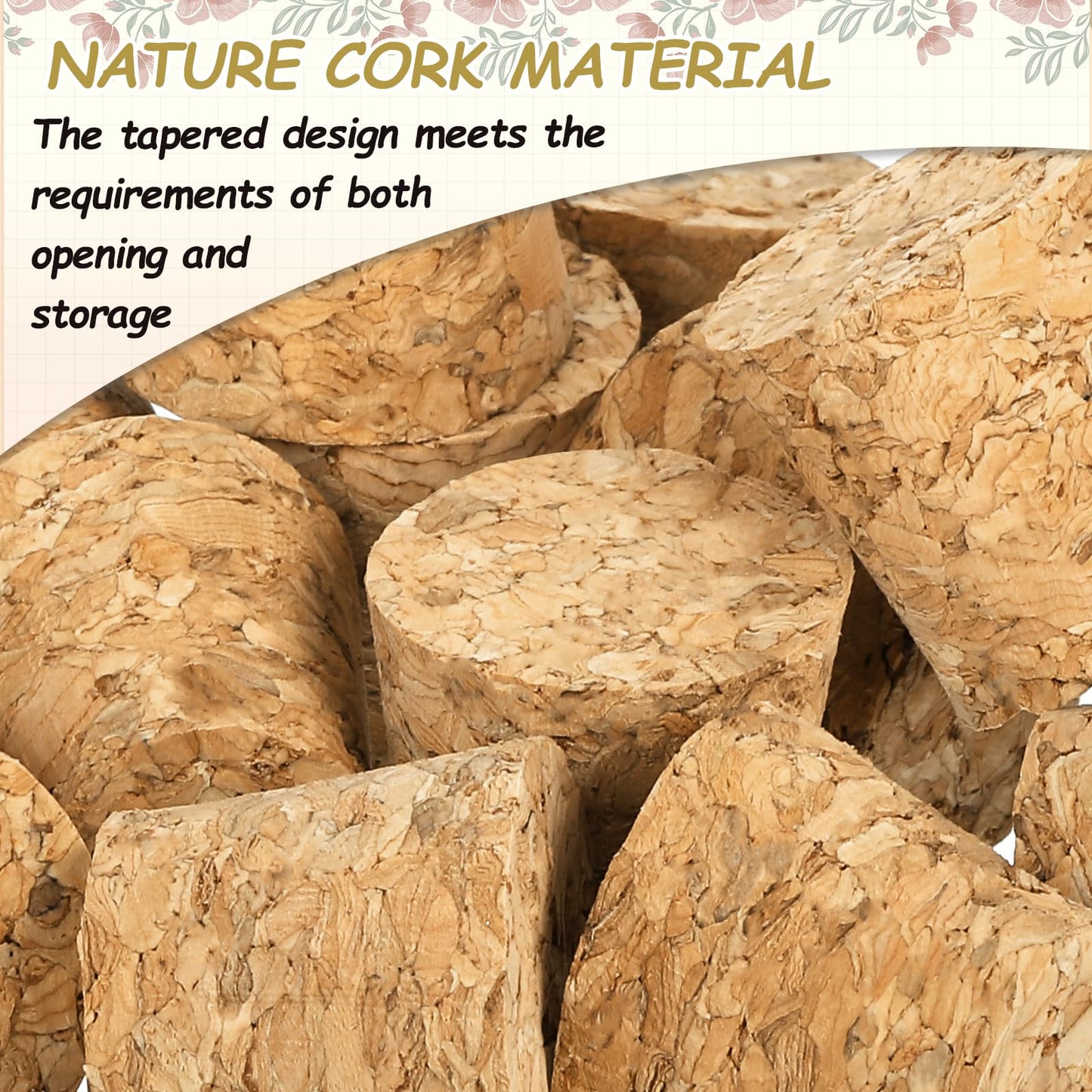 MECCANIXITY 20 Pcs Cork for Bottles Stoppers Cork Plugs, 0.35x0.24x0.39 Inch Soft Wood Natural Tapered Corks for Bar Restaurant DIY Crafts