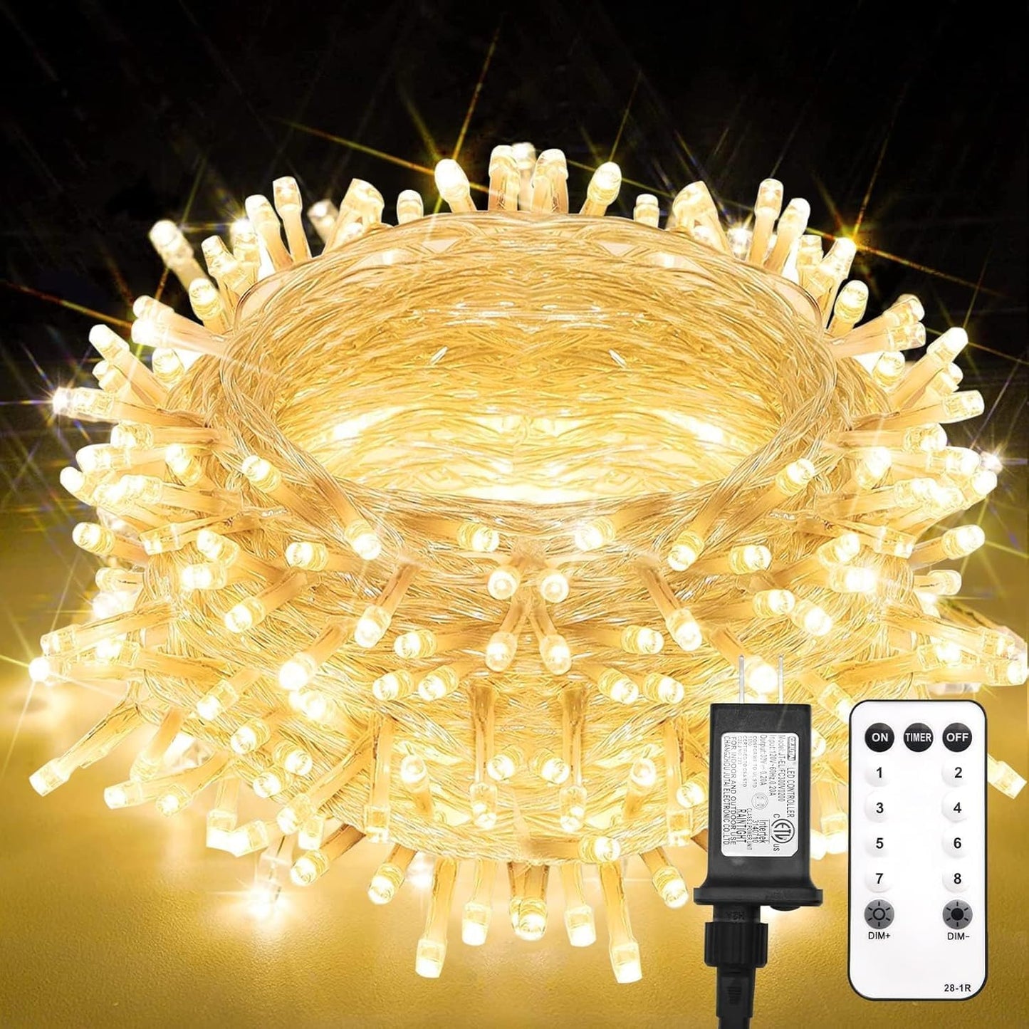 Suddus Indoor String Lights - 33ft Warm White LED Fairy Lights with Remote & Timer | Perfect for Bedroom, Weddings, and Outdoor Decor
