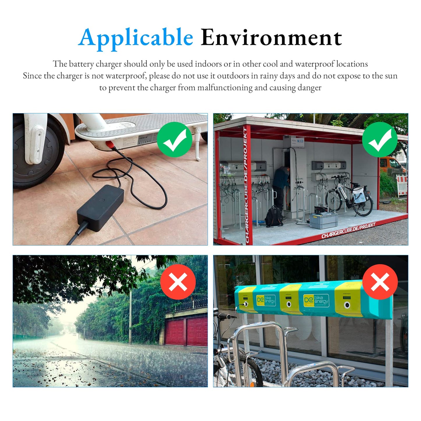 LUCK4U Electric Scooter Charger 42V 2A Power Adapter for Xiaomi and Segway Ninebot Multiple Security Protection Universal Lithium Battery Power Supply - US Plug