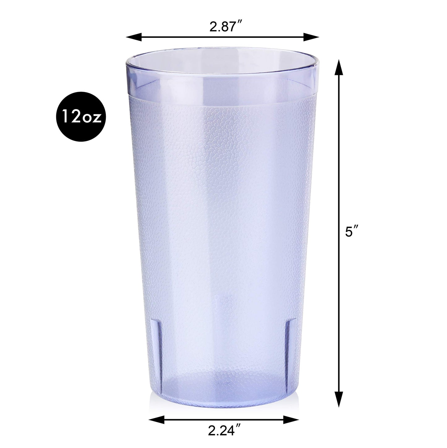 New Star Foodservice Restaurant-Grade Polycarbonate Beverage Tumblers, 12 oz, Blue, Set of 12