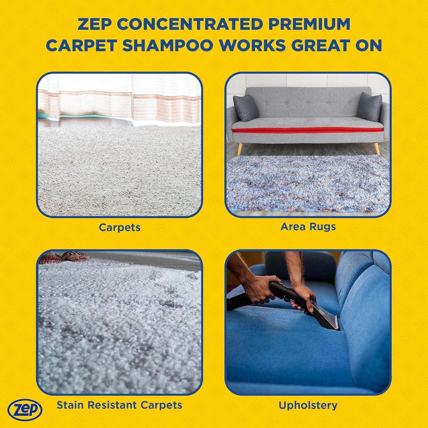 Zep Shampoo - Premium Carpet Cleaner - 64 Oz Bottle for Deep Cleaning and Stain Removal