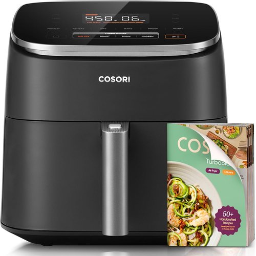 Cosori 9-in-1 TurboBlaze Air Fryer - 6 Qt PFAS-Free Ceramic Coating for Even Cooking | Dark Gray