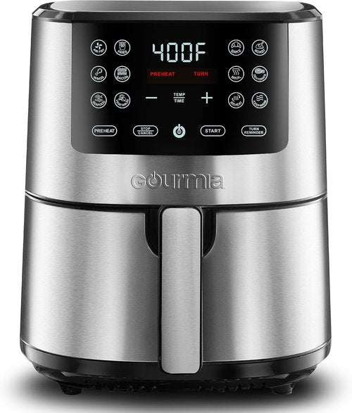 Gourmia 4-Qt Digital Air Fryer - Guided Cooking & Easy Clean Stainless Steel Design