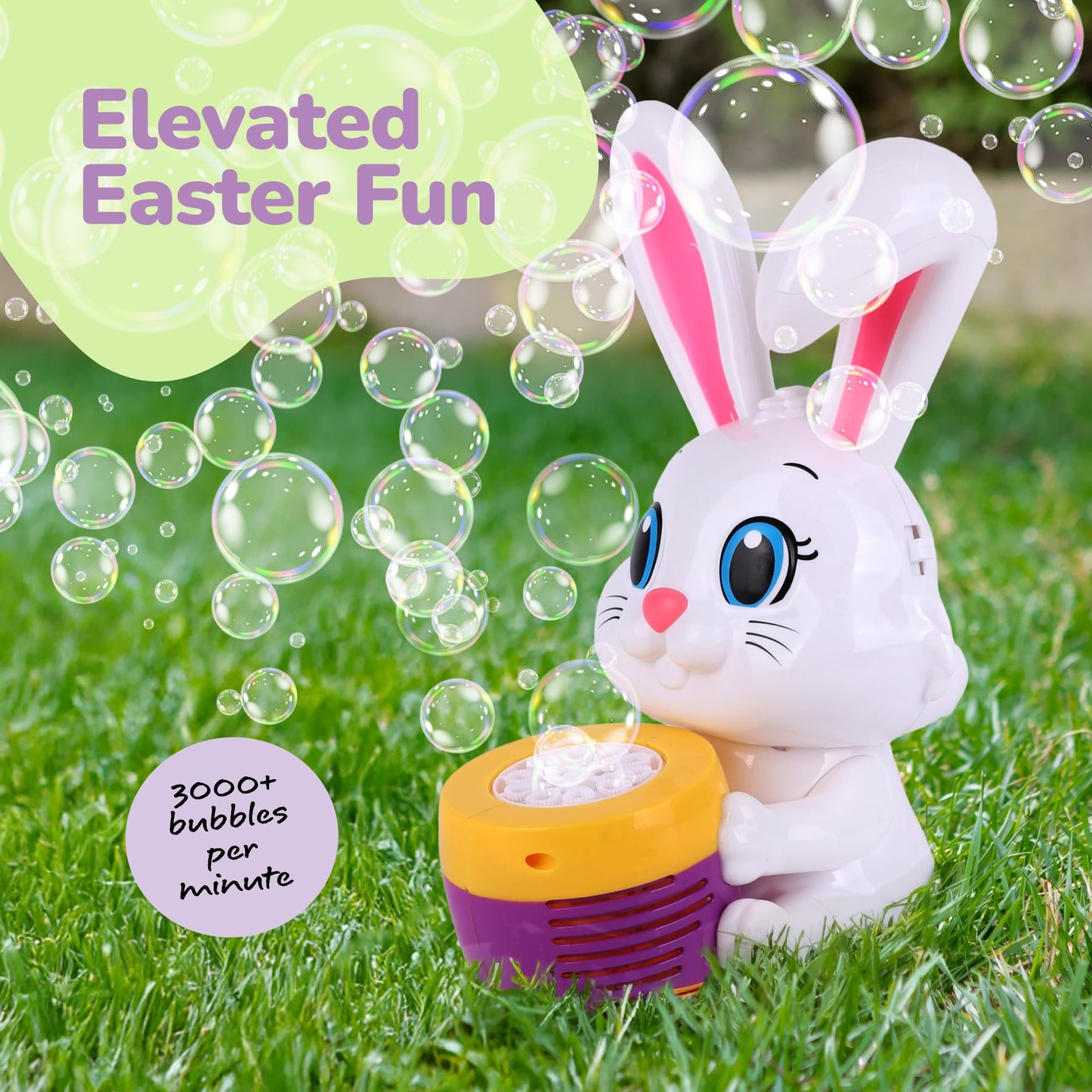 ArtCreativity Bunny Bubble Machine for Toddlers - Bunny Rabbit Bubble Blower Machine Toy for Kids with Refill Solutions, Music, & Batteries - Animal Party Favors and Activities for Girls and Boys