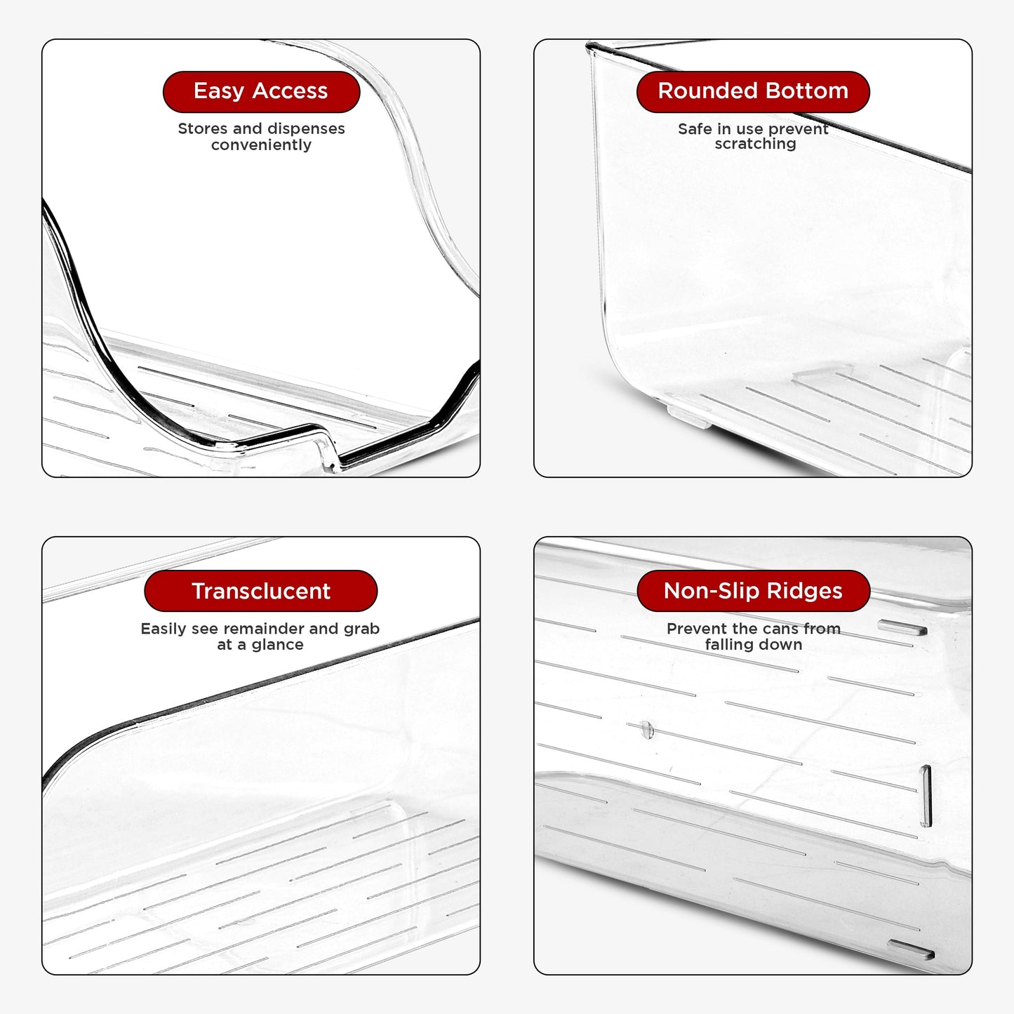 Utopia Kitchen Soda Can Organizer and Dispenser for Refrigerator/Pantry - Durable Can Storage Organizer Fridge & Kitchen Organization - (Clear, Set of 2)