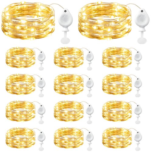 Brightown 14 Pack LED Fairy Lights Battery Operated String Lights, 7ft 20LED Waterproof Silver Wire Twinkle Lights, Firefly Starry Moon Lights for Mason Jars DIY Christmas Wedding Party Bedroom