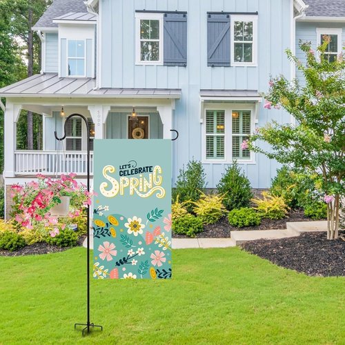Heavy-Duty Garden Flag Stand by [Brand Name] - Sturdy Metal Frame for 12x18 Inch Flags & String Lights | Weather-Resistant Outdoor Decor