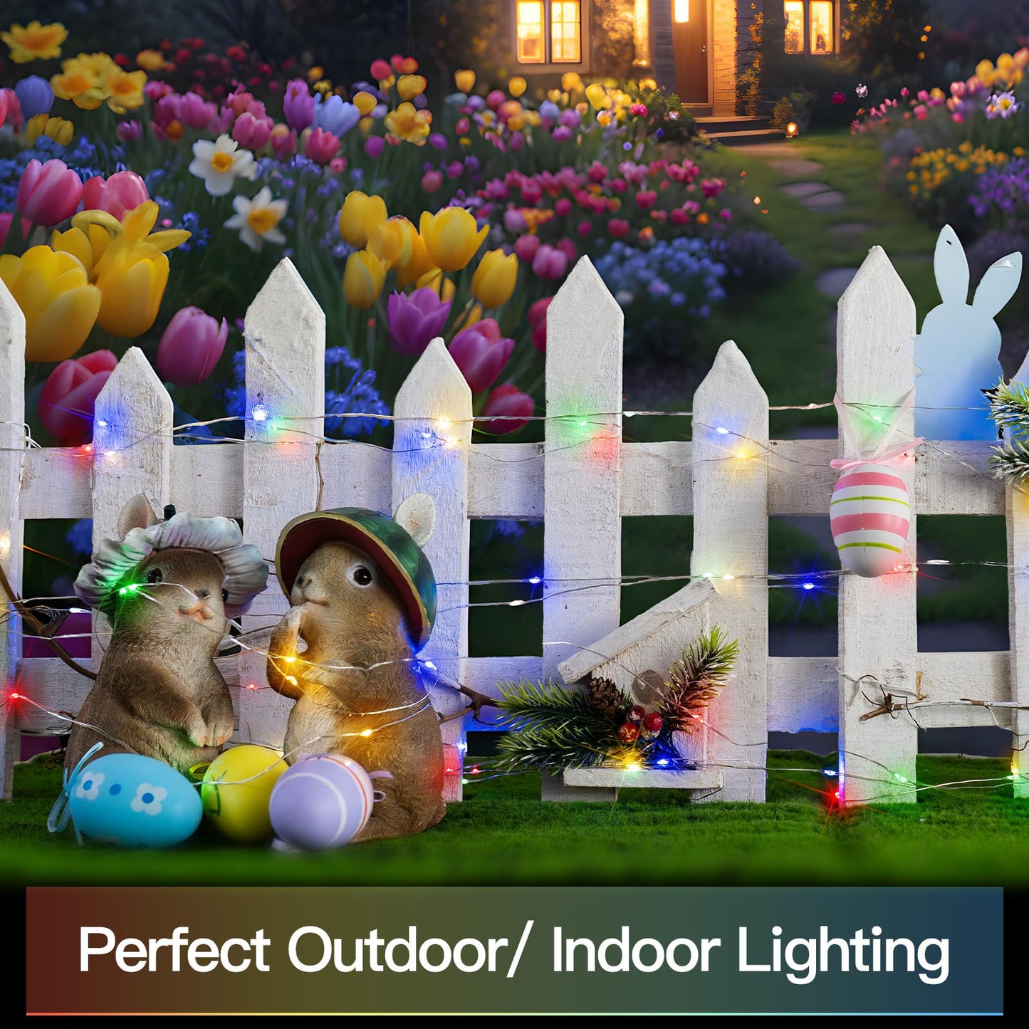 suddus 33ft 100 LED Outdoor String Lights, Multi Color Fairy Lights Battery Operated with Remote, Led Twinkle Lights for Bedroom, Backyard, Wedding, Tree, Mason Jar, Wall, Centerpiece, Christmas