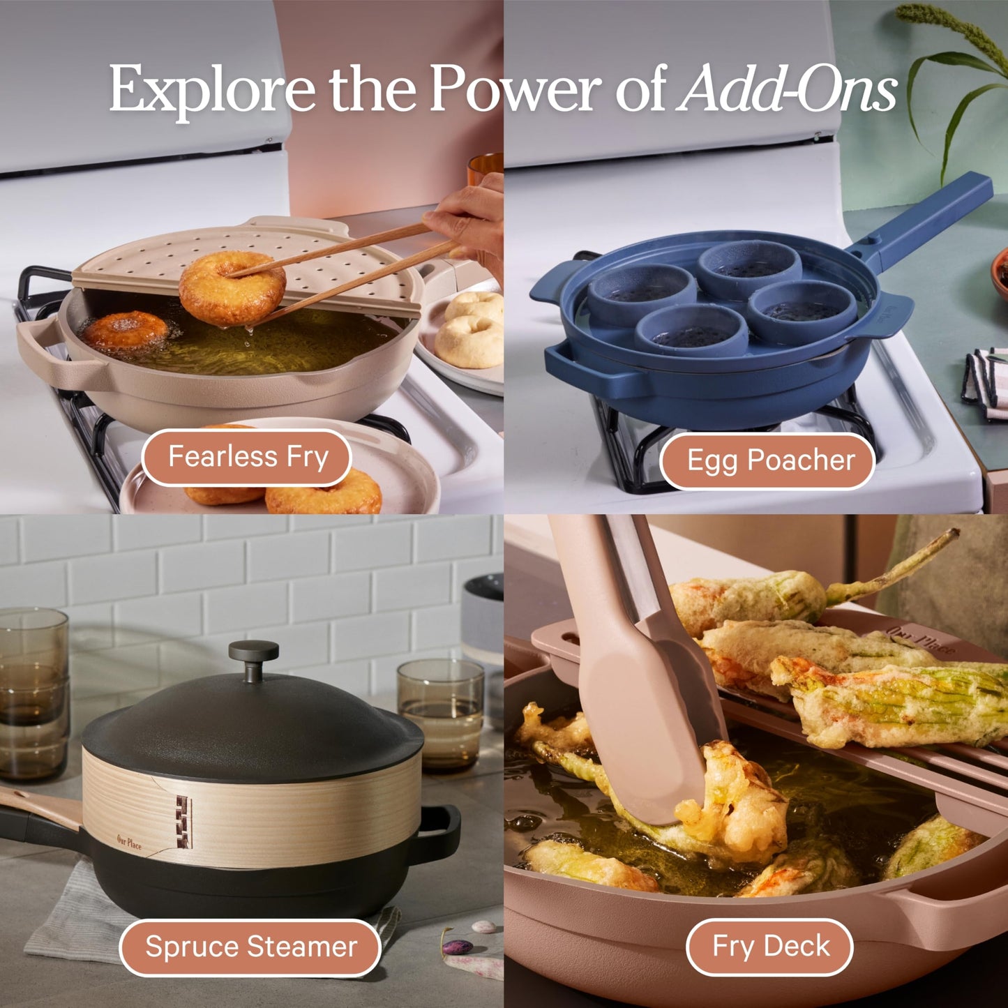 Our Place Always Pan 2.0 | 10.5" Ceramic Pan with Modular Lid, Steamer Basket & Spatula | Patented 10-in-1 Nonstick, Non-Toxic Cookware Made Without PFAS | Induction & Oven-Safe up to 450°F | Spice