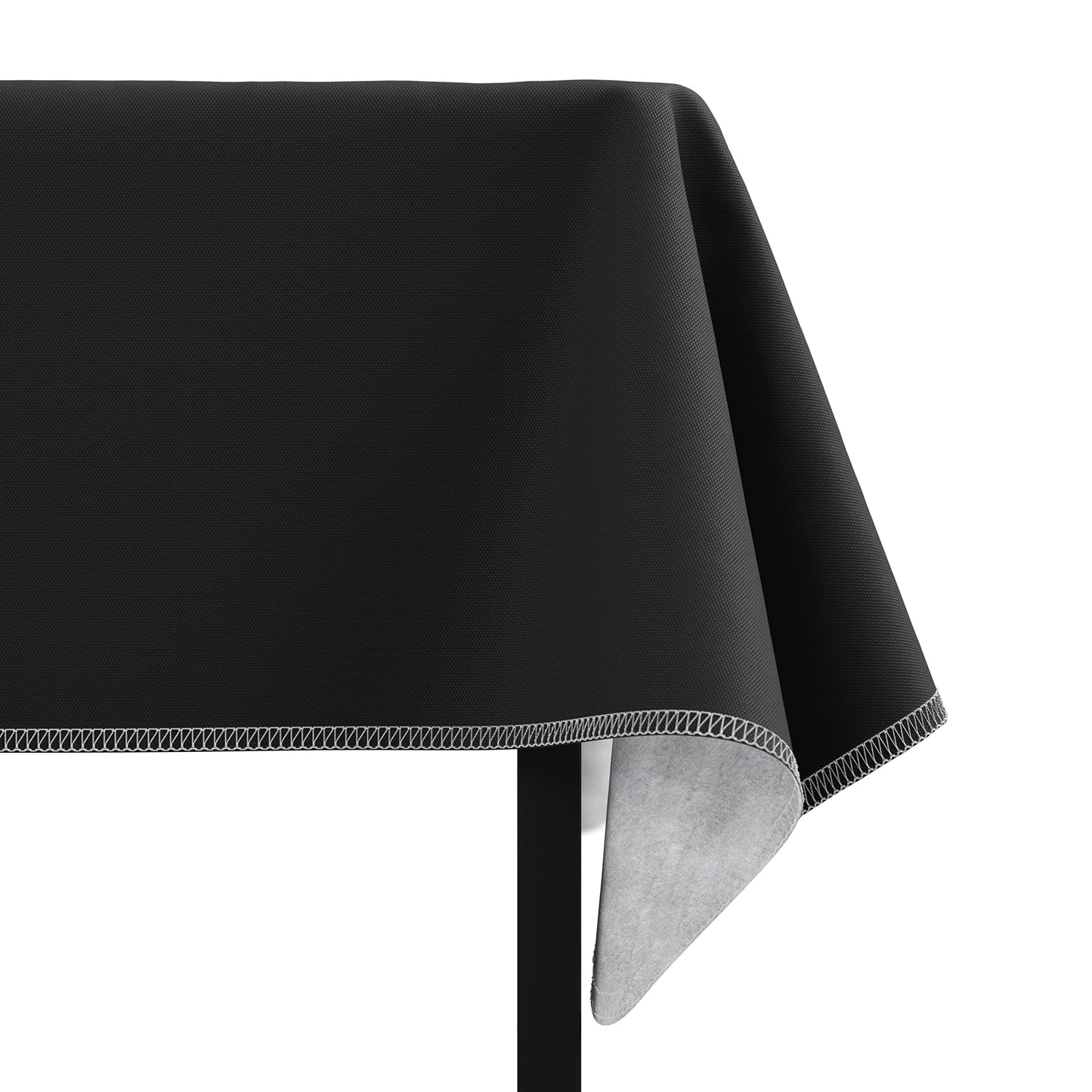 Exquisite Black Vinyl Tablecloths - 70 in. Round - Pack of 3 Round Tablecloth with Flannel Backing - Plastic, Reusable & Waterproof