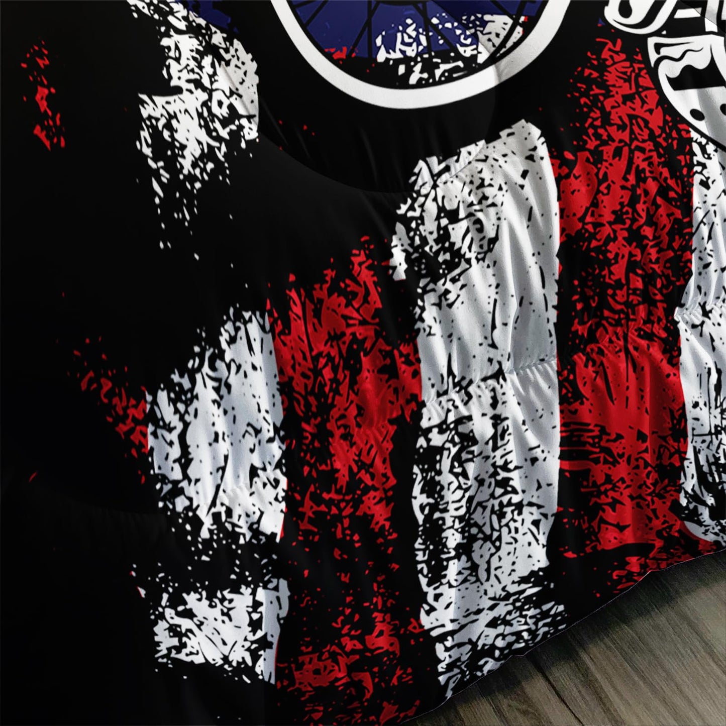 Axolotl Dirt Bike Comforter Set Twin, American Flag Bedding Set, Motocross Comforter,White Red Stripes Stars Bedding, Motorcycle Racer Quilt for Boys Kids Teens Men, 1 Dirt Bike Quilt 2 Pillowcases