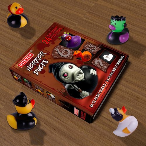 Intever Advent Calendar 2025 - Horror Rubber Duckies - 24 Days of Spooky Fun | Collectible Holiday Gift for All