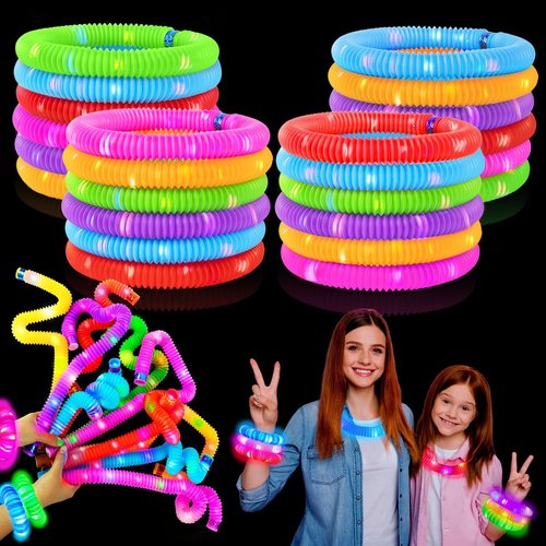 Glow Sticks Party Favors - 18 PCS Colorful Light-Up Tubes, Necklaces & Bracelets for Kids' Events