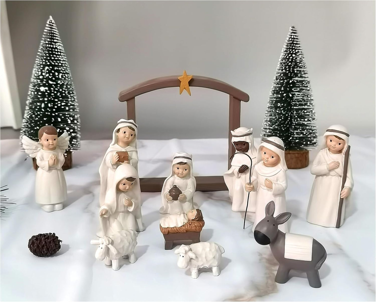 Miniature Holy Family Nativity Figurine - 2.56 Inch Tabletop Christmas Decoration