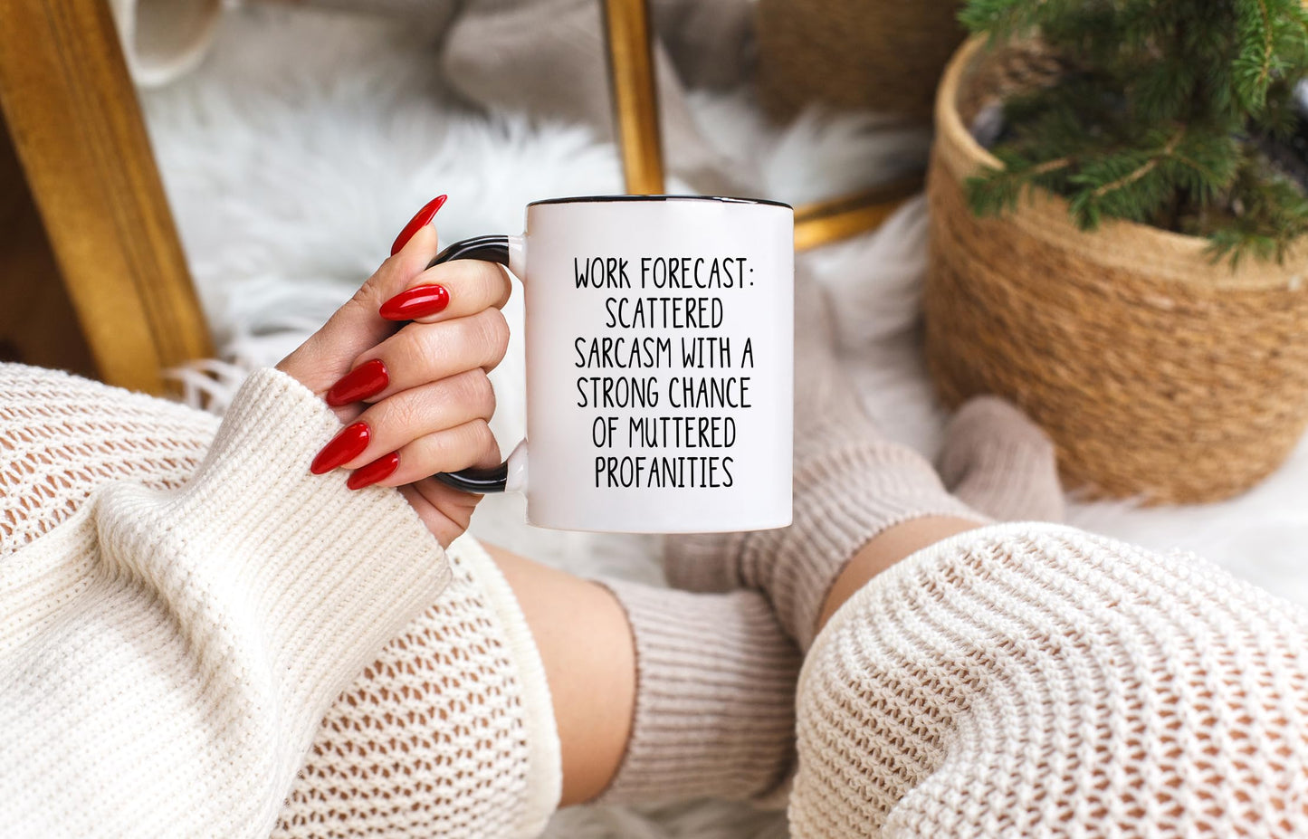 Gelid Work Forecast Coffee Mug - Funny Coworker Birthday Gift Idea for Him or Her – Present for Boss Employer Bestfriend - Sarcastic Gag Going Away Farewell - 11 oz Cup Novelty Drinkware