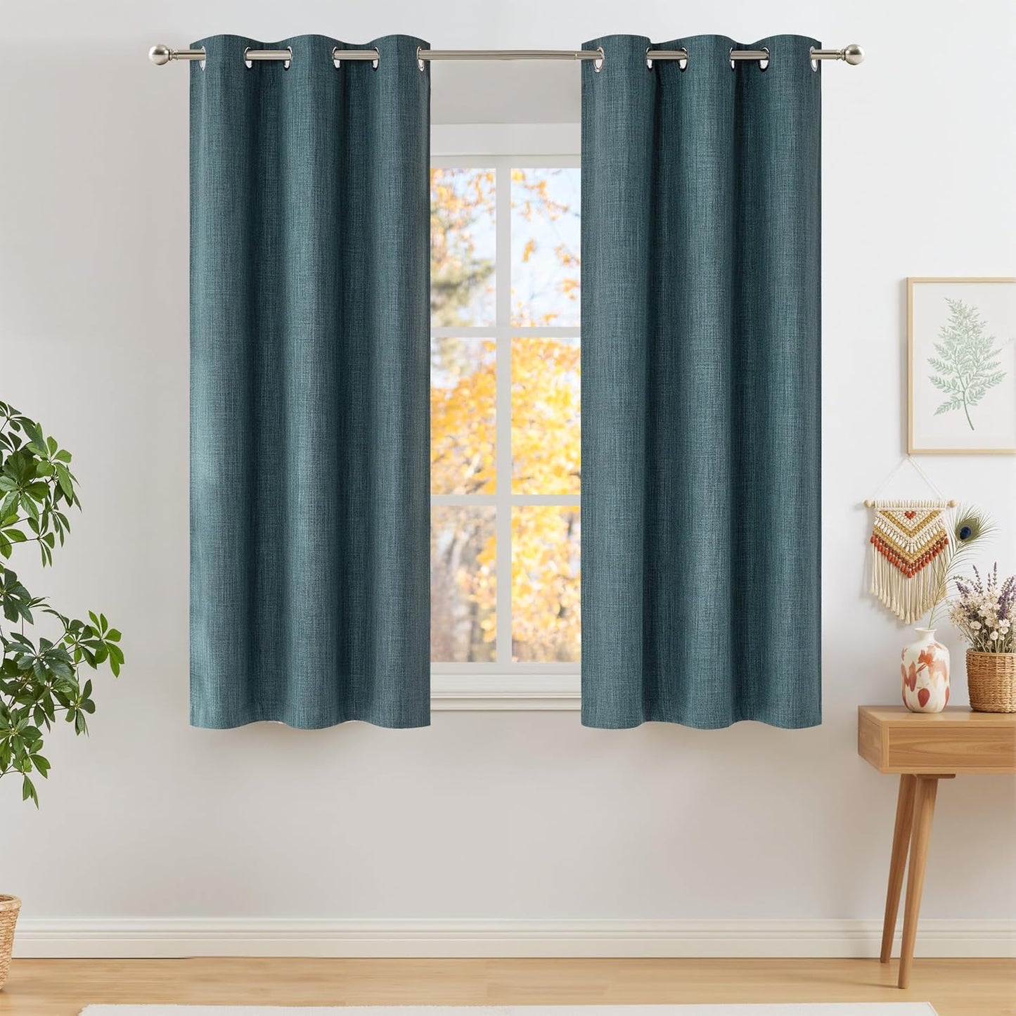 NICETOWN Greyish Blue Blackout Curtains - 63-Inch Privacy Panels for Modern Farmhouse Style | 2 Grommet Top Panels