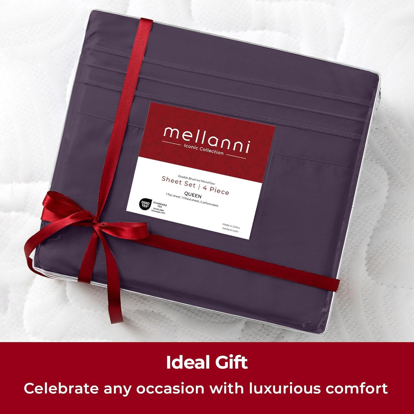 Mellanni Extra Deep Full Sheets - Hotel Luxury, Ultra Soft & Cooling Bedding - Wrinkle & Stain Resistant (Full, Purple)