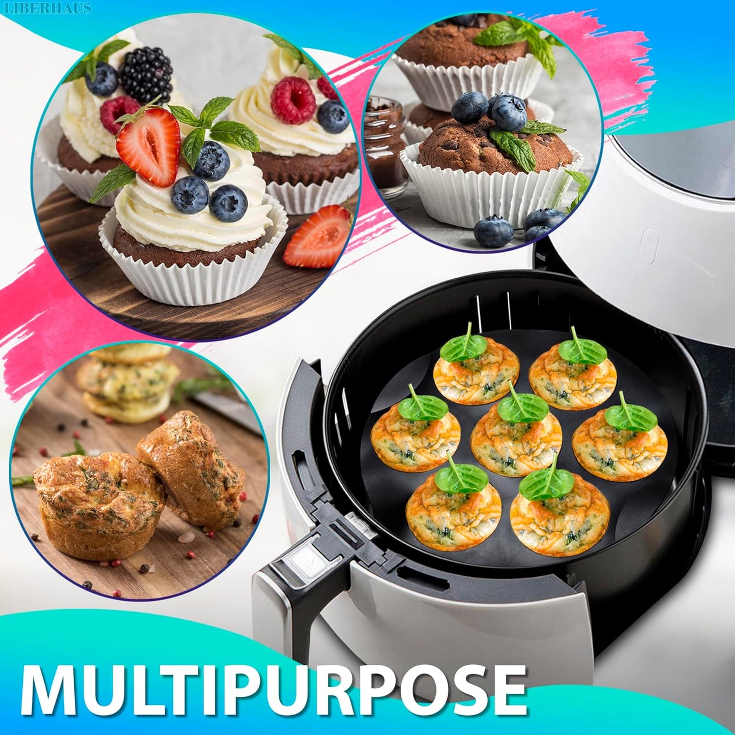 Air Fryer Muffin Pan by [Brand Name] - 7-Cup Silicone Mold for Egg Bites | Heat Resistant & Nonstick