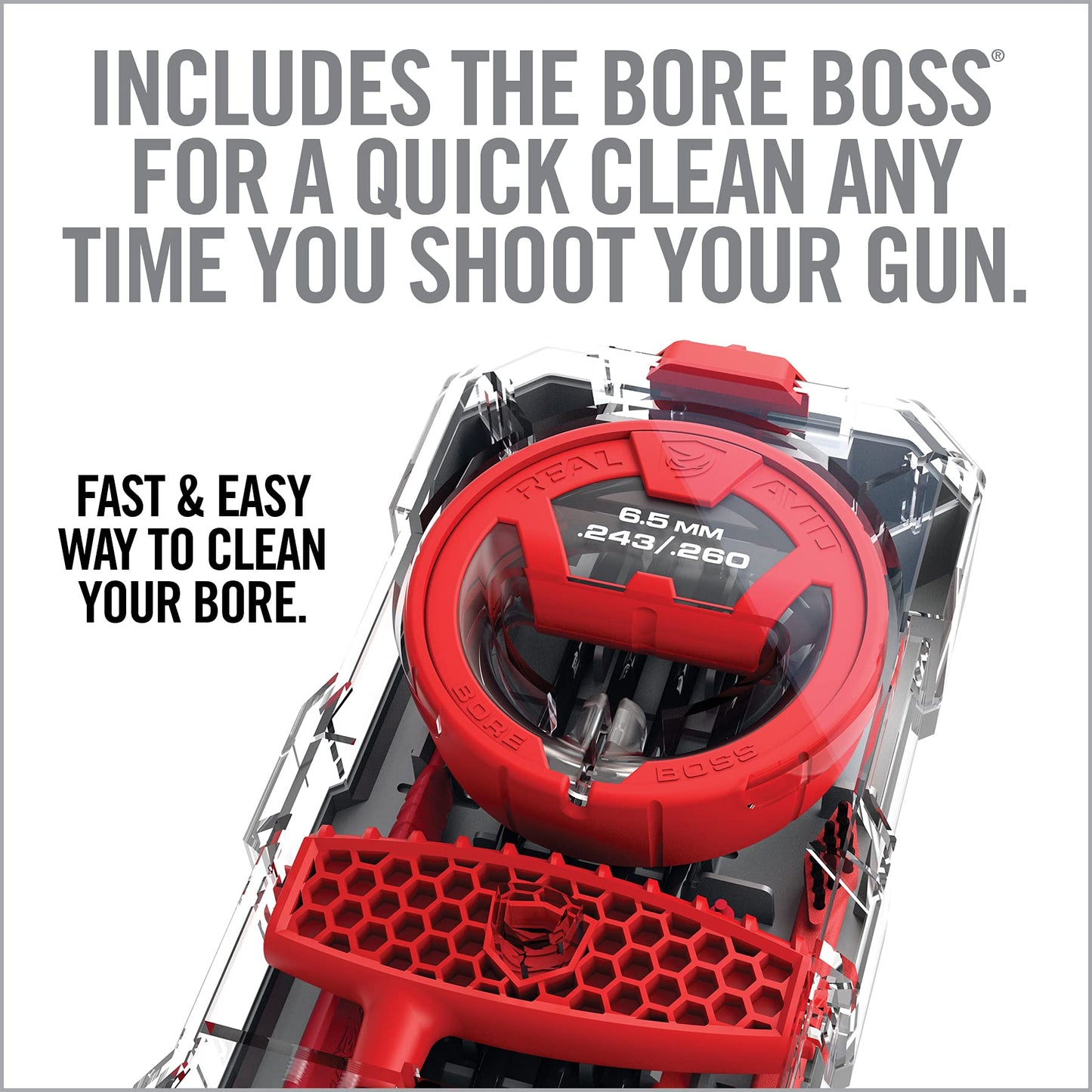 Real Avid Cleaning Kit for .243CAL/6mm/.260CAL/6.5MM Caliber Rifles - Gun Cleaning Kit with Gun Snake, Bore Brush Set Cleaning Rod & Rifle Accessories