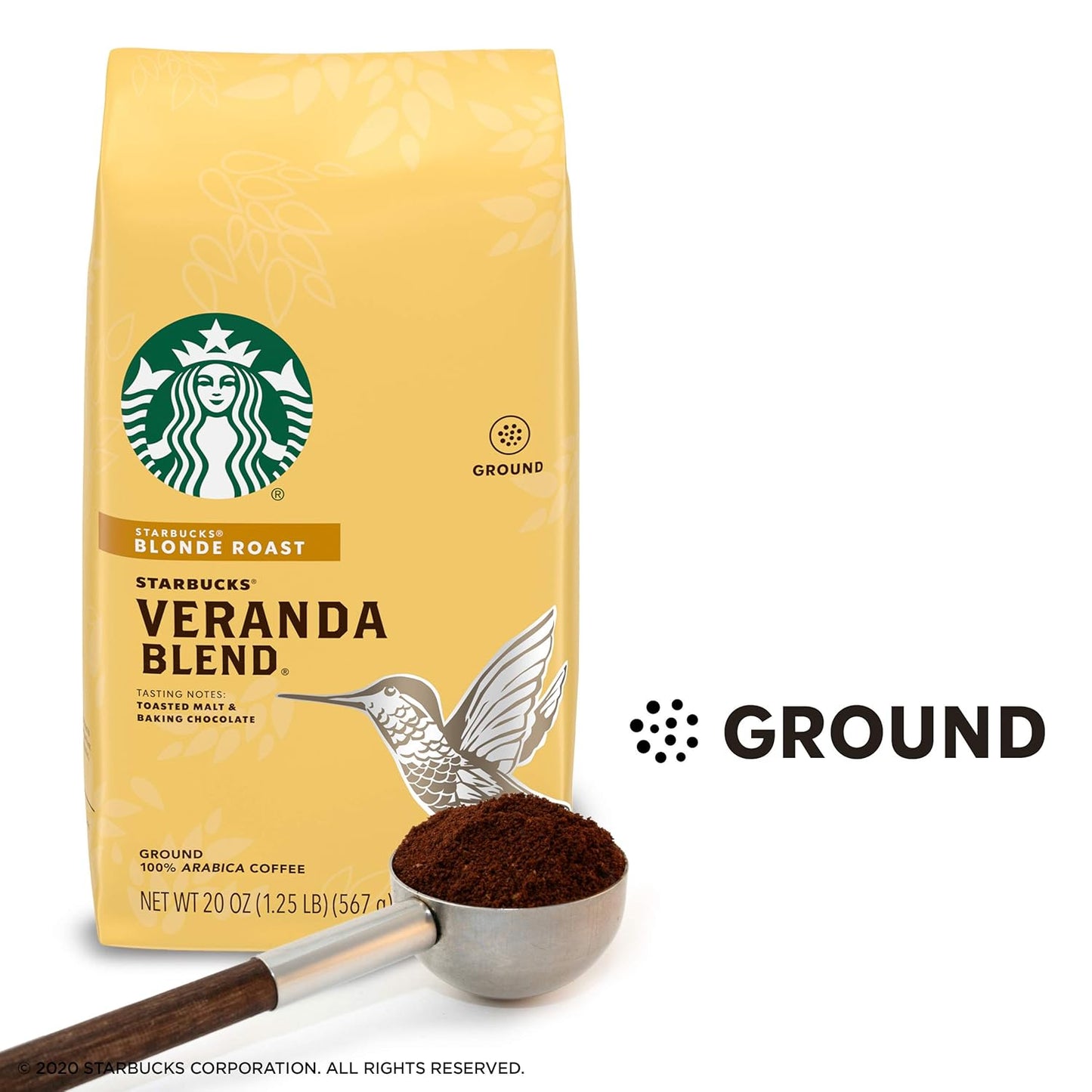 Starbucks Veranda Blend Coffee - Ground, Smooth Flavor, 20-Ounce Bags | Pack of 6