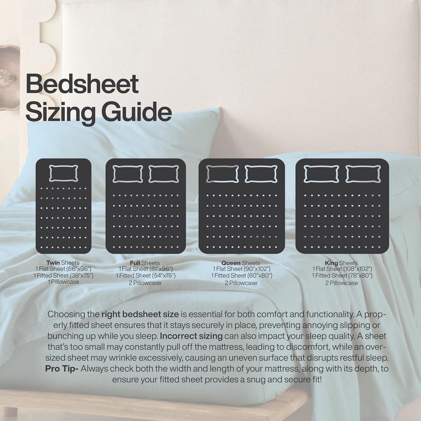 QUEENSBAY Queen Sheet Set - 4 Pieces Super Soft Microfiber | 16-Inch Deep Pocket, Cooling, Aqua Blue