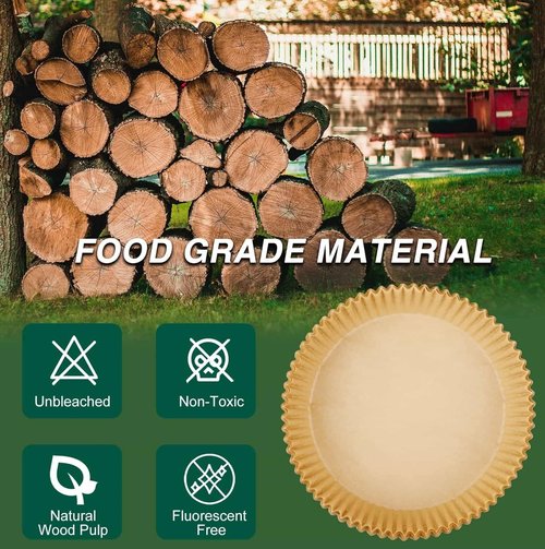 Air Fryer Disposable Paper Liner, Non-Stick Round Parchment, AirFryer Accessories, Oil Proof, Water Proof, Cooking Baking Roasting Filter for Microwave Oven Frying Pan(125PCS, 6.3inch)