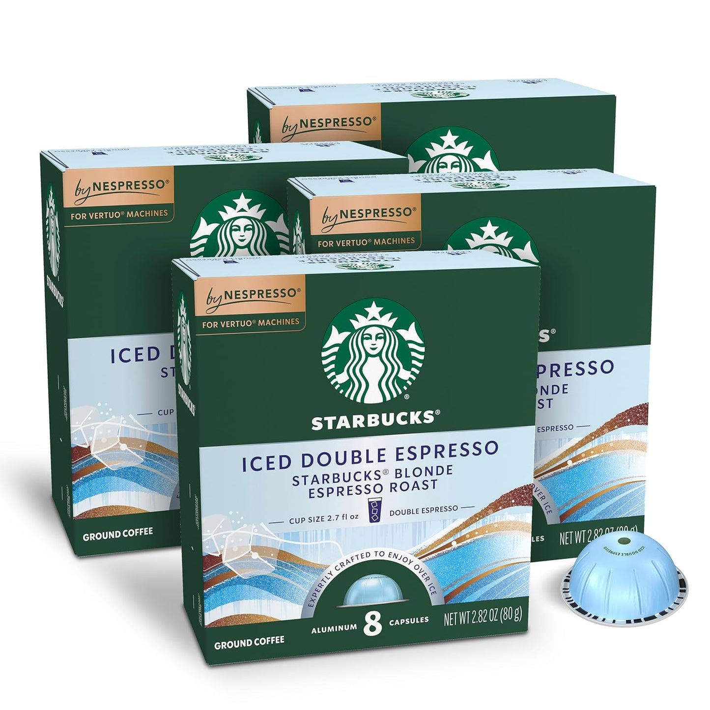 Starbucks by Nespresso Vertuo Iced Blond Roast Coffee Pods - 32 Count for Perfect Iced Brews