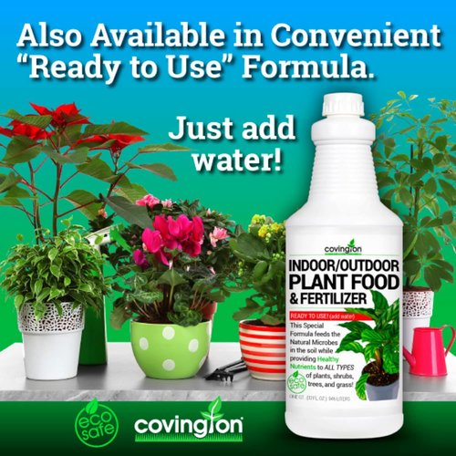 Covington Plant Food & Fertilizer Concentrate - Liquid Nutrient Solution for Indoor & Outdoor Plants (32 oz)