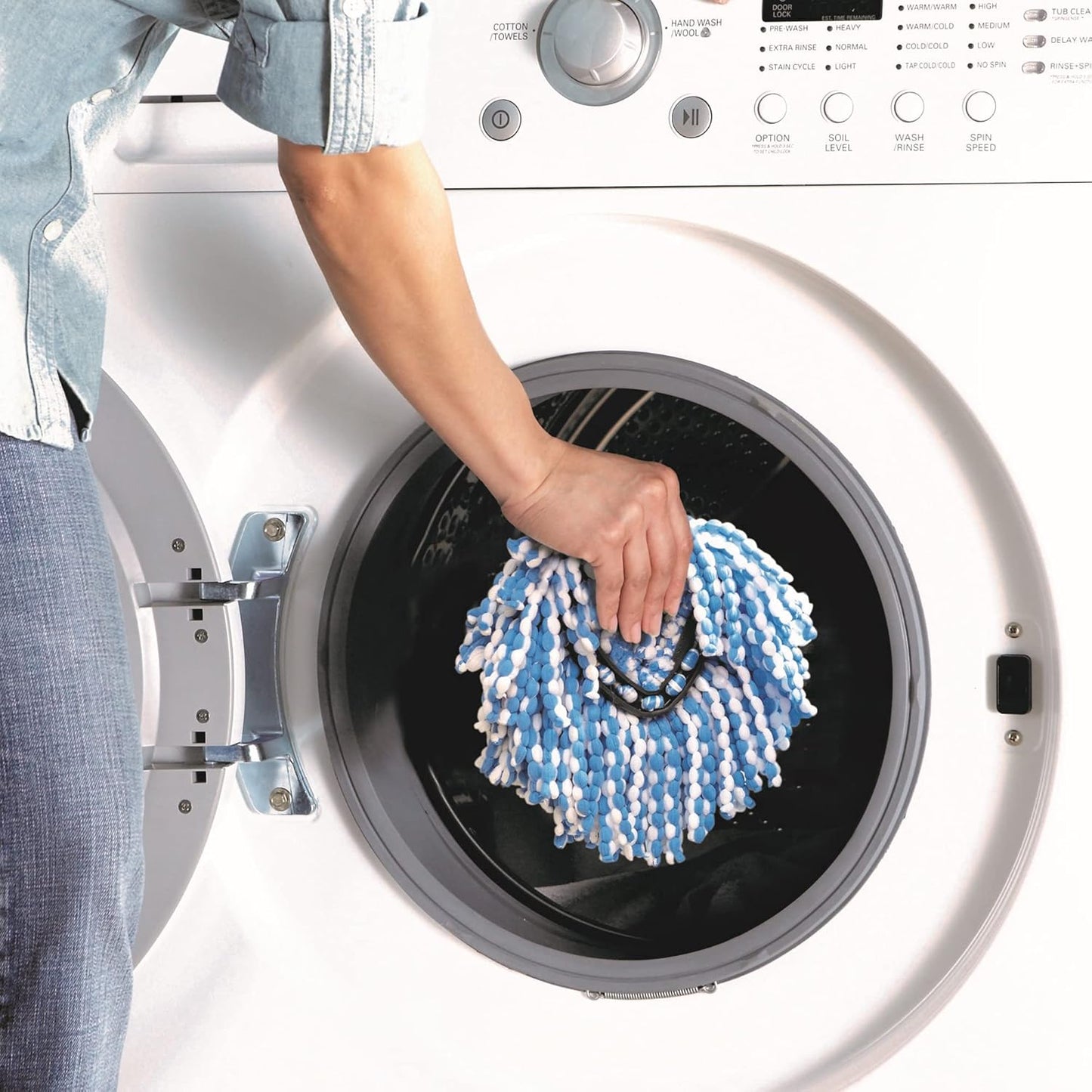 O-Cedar RinseClean Spin Mop & Bucket System - Includes 2 Extra Mop Heads | Cleans with Water & Eliminates 99% of Bacteria