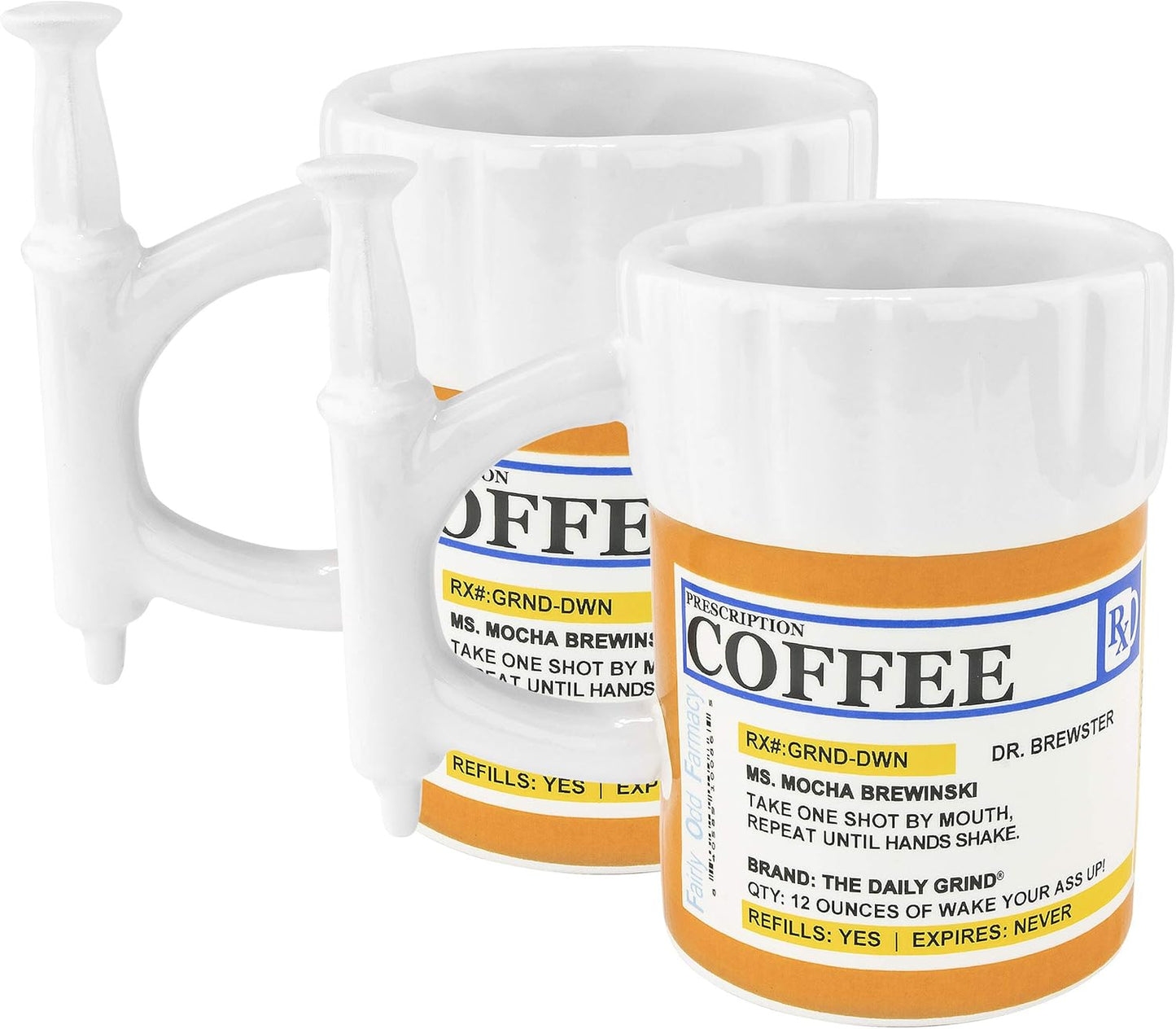 Syringe Prescription Shot Glasses - Funny 2 Pack Novelty Drinking Gag Gift Set
