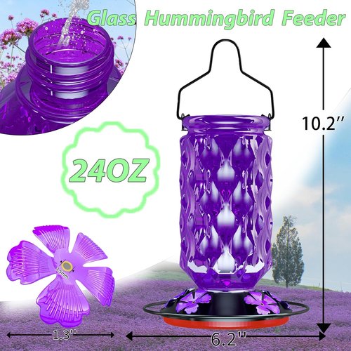 24OZ Hummingbird Feeder by [Brand Name] - Leak-Proof Design with Five Feeding Ports | Perfect for Outdoor Gardens