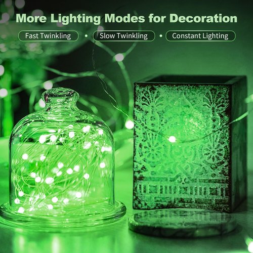 20 Pack LED Fairy Lights Battery Operated,7FT 20 LED Waterproof Mini Twinkle String Lights for Wedding Party Christmas Decorations,Green