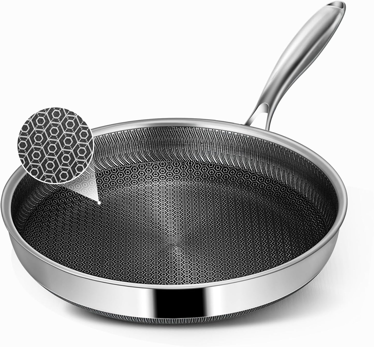 Skiennix Nonstick Frying Pan - 10-Inch Stainless Steel Skillet | Dishwasher & Oven-Safe, PFOA Free