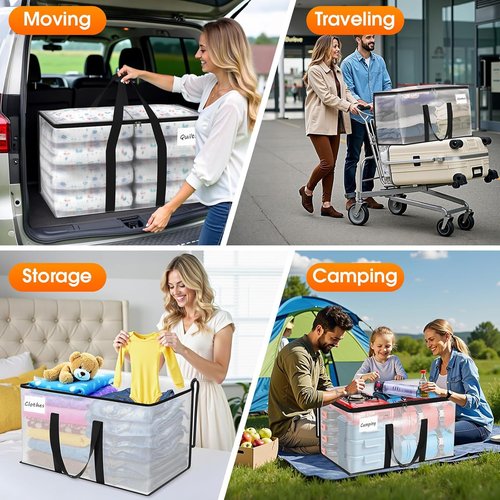 Fab Totes Heavy Duty Moving Bags - Oversized Storage Solution with Reinforced Handles & Double Zippers | Ideal for Dorm Room Essentials