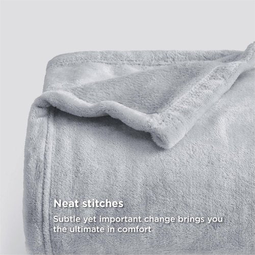 Bedsure GentleSoft Fleece Bed Blanket - Soft, Lightweight, Plush Luxury in Light Grey | Full Size 84x90 Inches