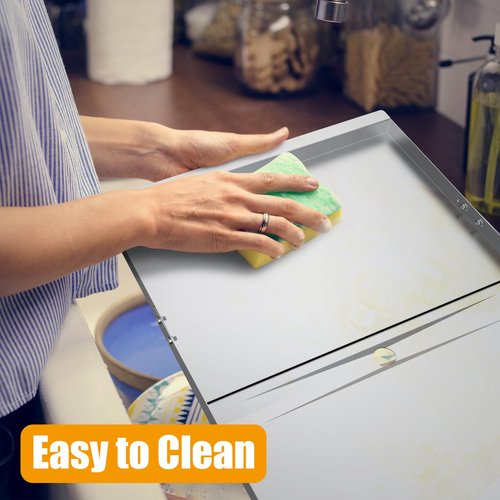 Adjustable Grease Tray with Catch Pan Replacement for Kenmore,Nexgrill,Dyna Glo,BHG and More,Universal Grill Drip Pan Accessories,Stainless Steel,Adjustable Length 28"-34"