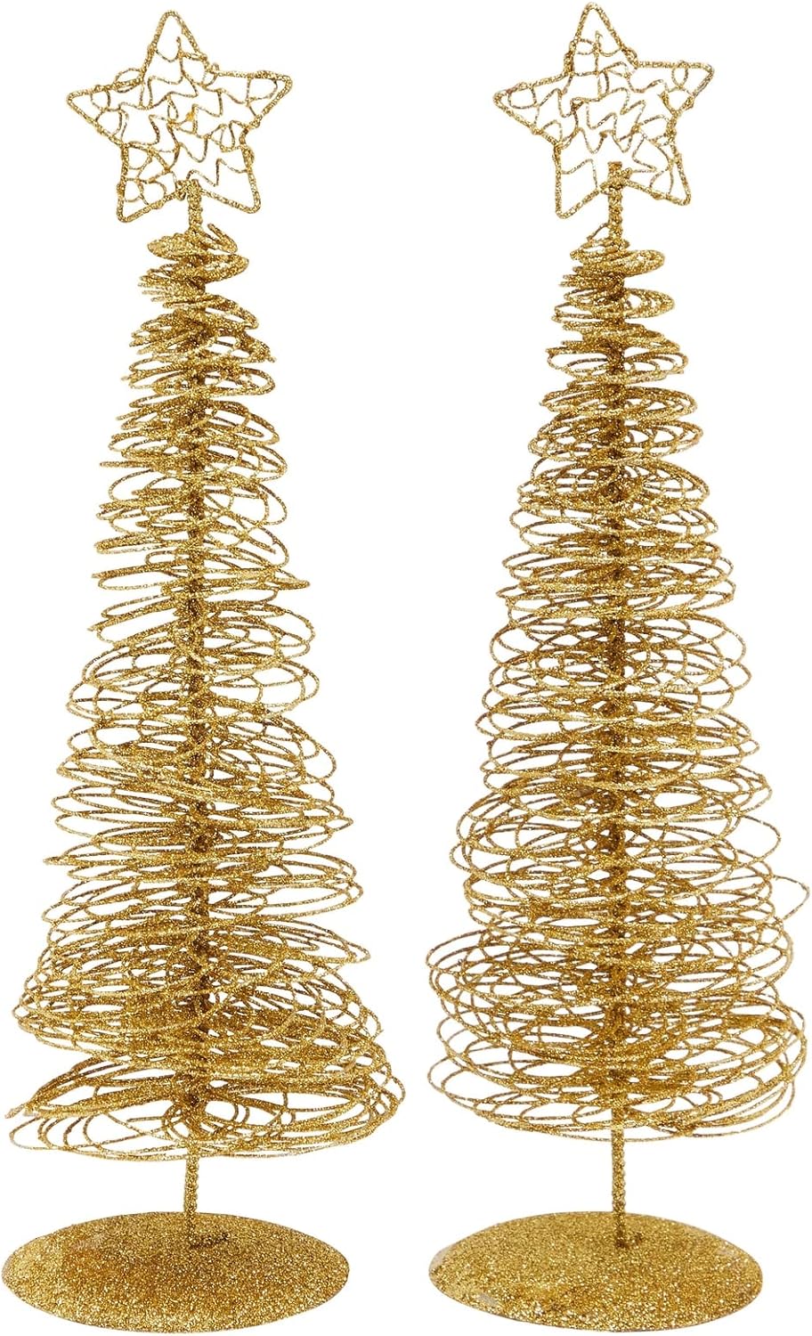 Juvale Tabletop Tree - 10.5-Inch Tall Gold Wire Decor - 2-Pack for Living Room & Office