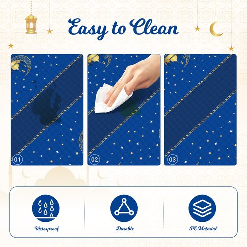Childom 3 Pack Ramadan Table Cloth,Ramadan Decorations for Home,54" x 108" Eid Mubarak Decorations,Eid Ramadan Tablecloths Rectangular,Blue Plastic Table Cloth Disposable Table Cover for Party Favors