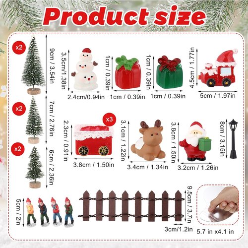 Colingmill 29-Piece Christmas Ski Village Figures Set - Miniature Ice Skating Rink Accessories for Holiday Decor