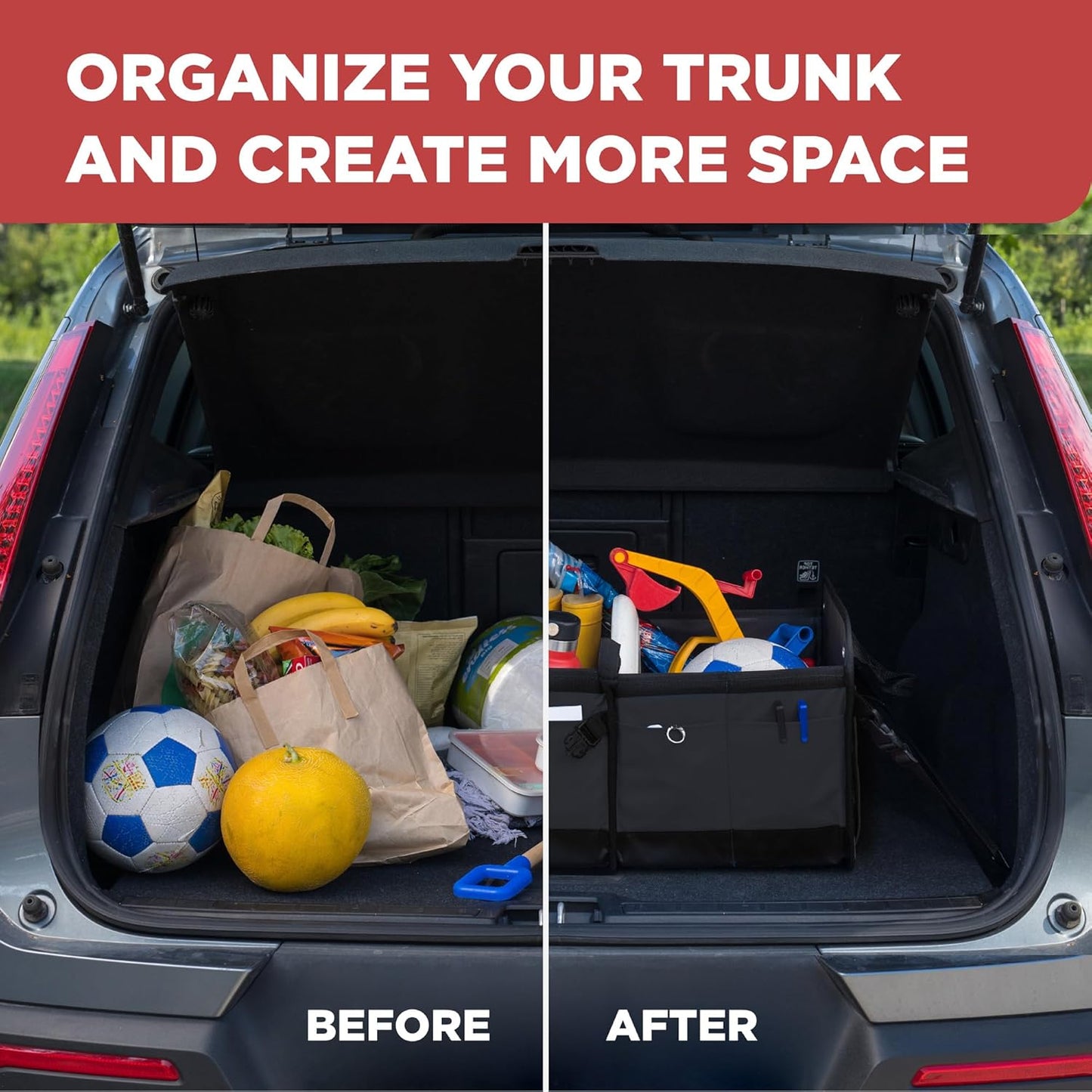 TRUNKCRATEPRO Car Trunk Organizer - Premium Adjustable & Collapsible Design | Large Size, Black with Non-Slip Bottom