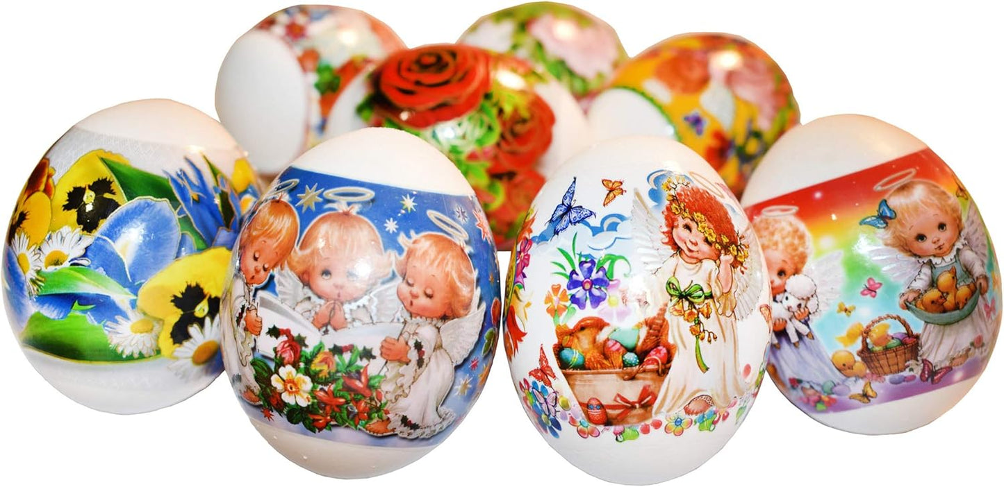Skiennix Thermo Heat Shrink Sleeve - Decorative Easter Egg Wraps | Pysanka Pysanky (Angels)