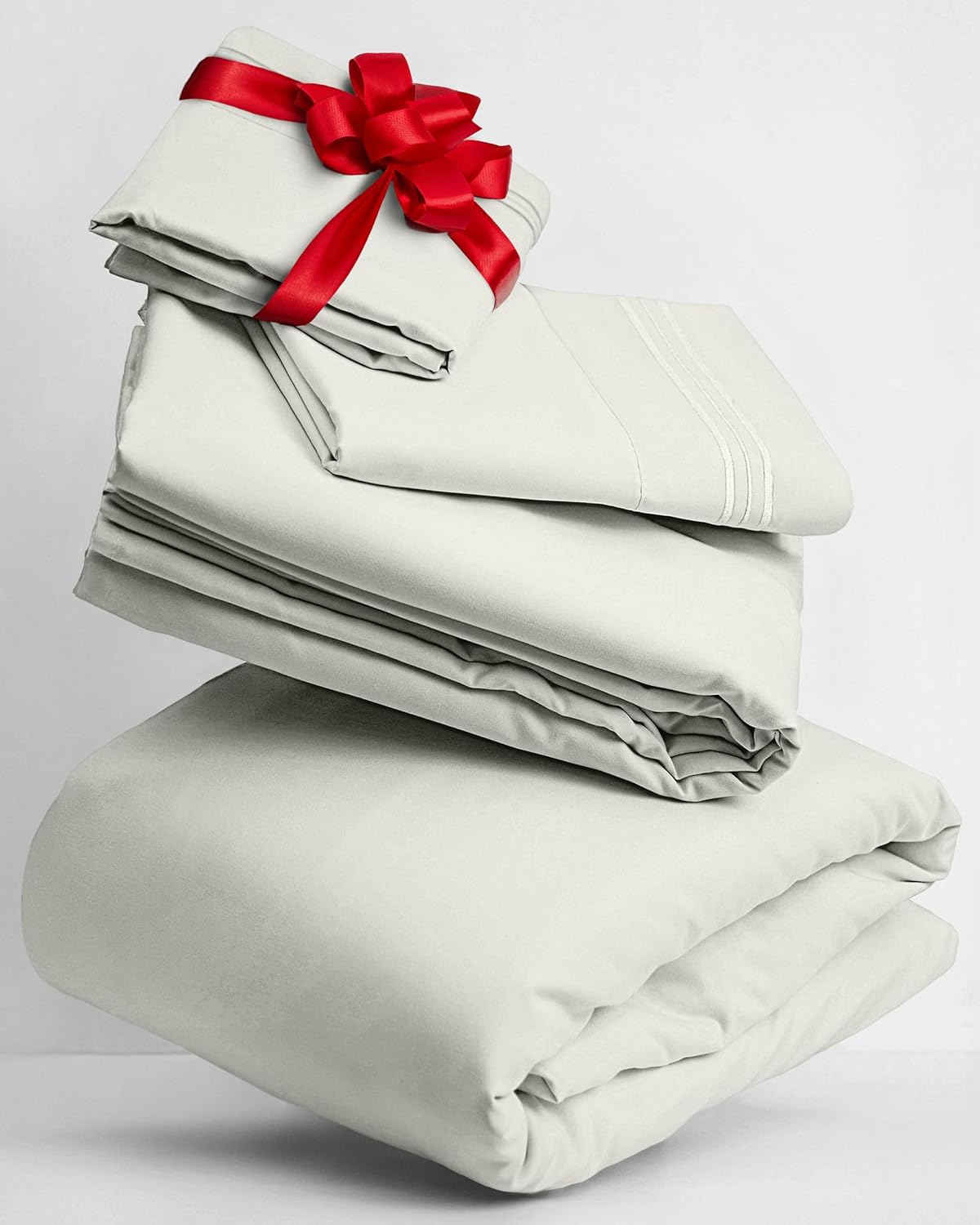 Mellanni Twin XL Sheets Set - 3 PC Hotel Luxury Bedding - Extra Soft, Cooling, Wrinkle-Resistant | Ivory