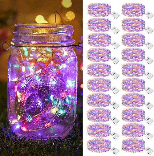 Btfarm 20 Pack Fairy Lights - Battery Operated Twinkle Lights | 7ft Waterproof Mini Silver Wire for Weddings & Decor